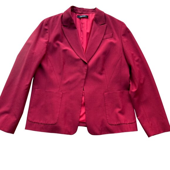 Emanuel Ungaro Size M Red Wool Mohair Blend Single Breasted Blazer Jacket - Picture 1 of 16